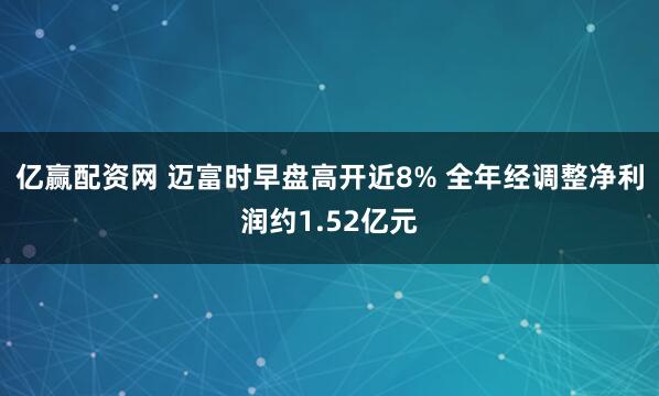 亿赢配资网 迈富时早盘高开近8% 全年经调整净利润约1.52亿元